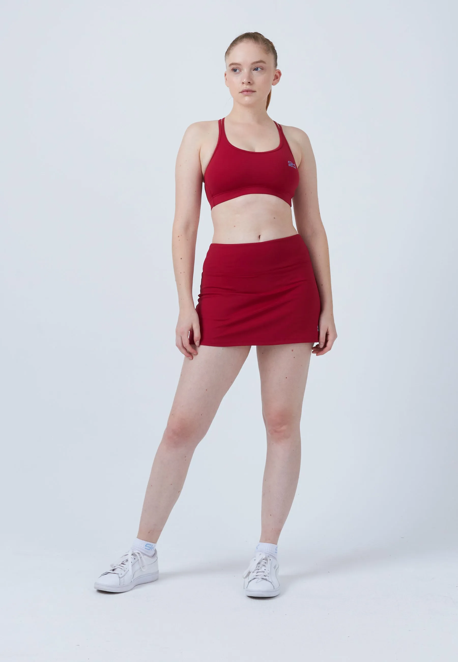 Basic Tennis Skort, burgundy red