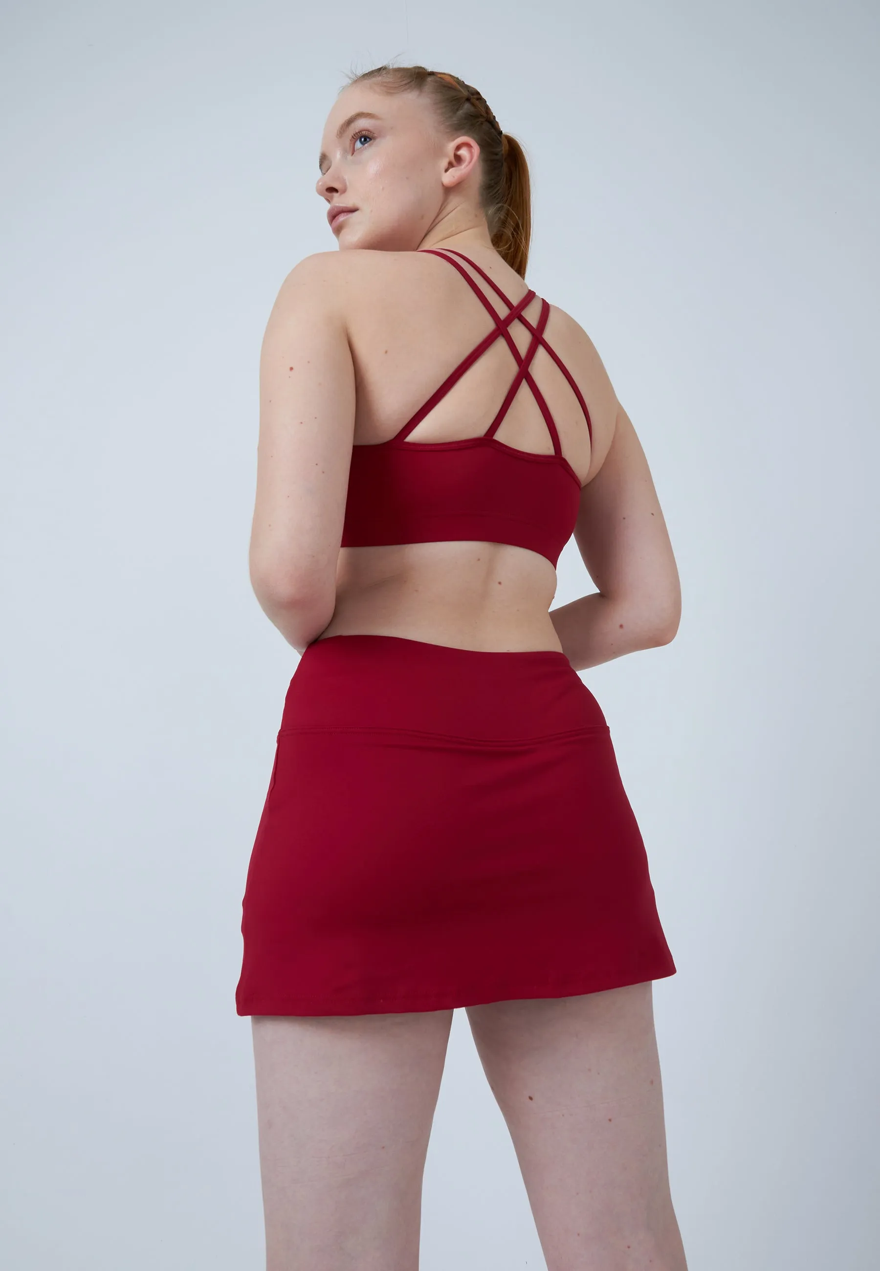 Basic Tennis Skort, burgundy red