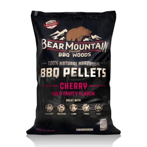 Bear Mountain Cherry Mild Fruity Flavor Cooking Pellets 20lb Bag BBQ Smoker