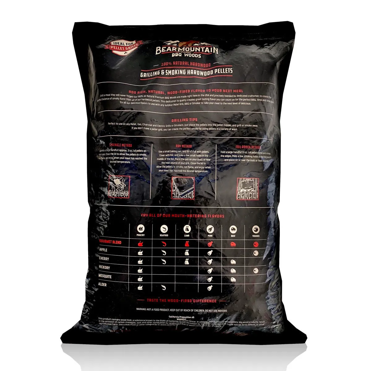 Bear Mountain Gourmet Blend Balanced Sweet Smoky Flavor Cooking Pellets 20lb Bag All Natural Premium Hardwood BBQ Smoker