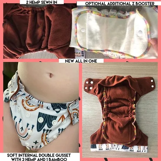 Bells Bumz All in One Reusable Nappy - Coffee Fibre Lining