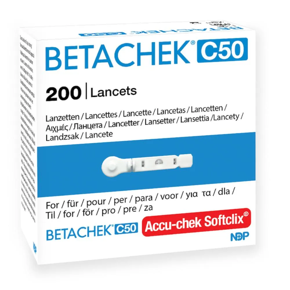 Betachek C50 Lancets (200) VAT Relief