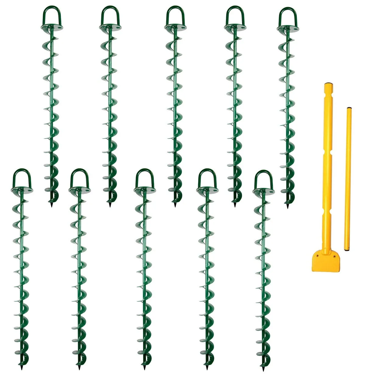 BIGBEN Heavy Duty Hurricane Ground Anchor & Driver - 10 Pack