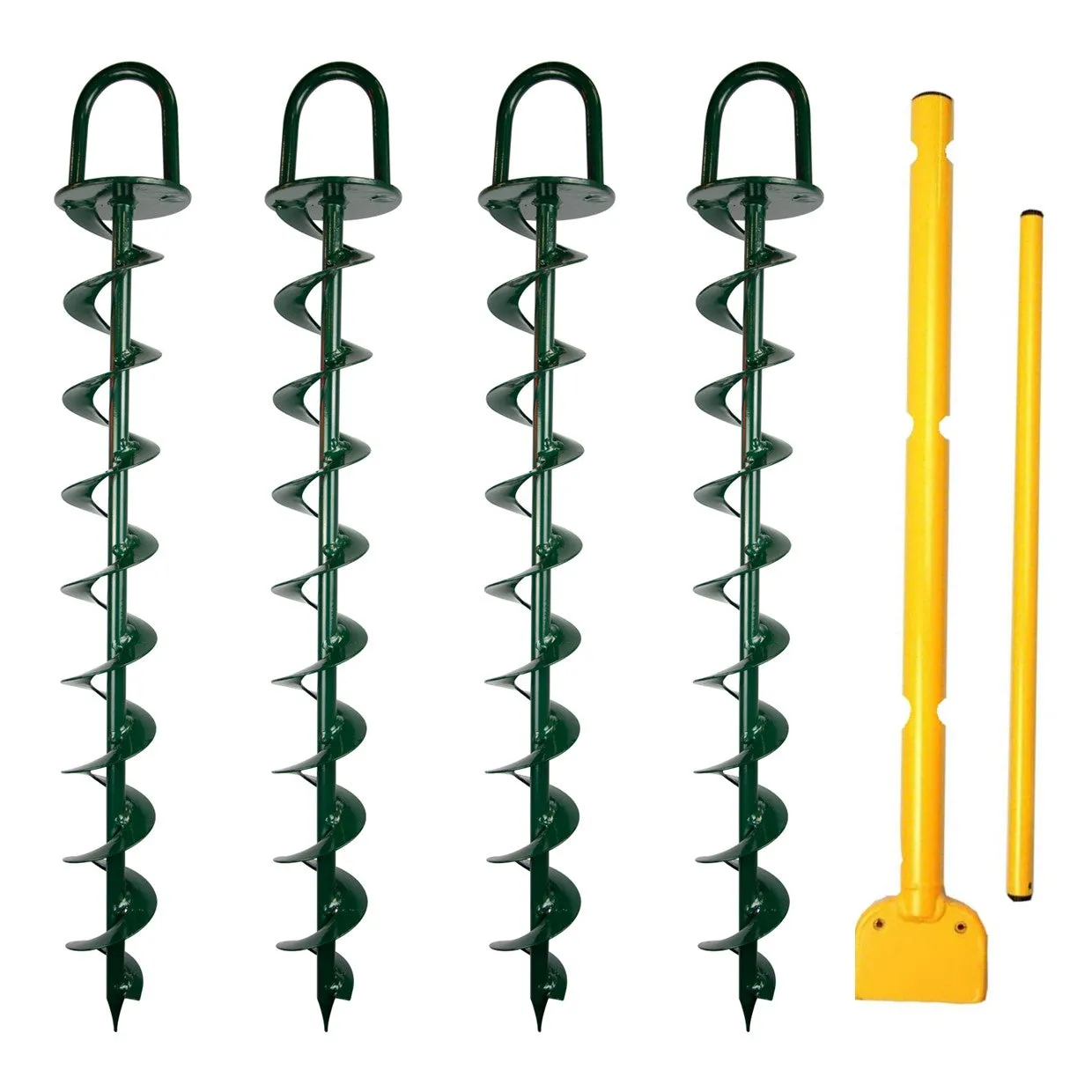 BIGBEN Heavy Duty Hurricane Ground Anchor & Driver - 4 Pack