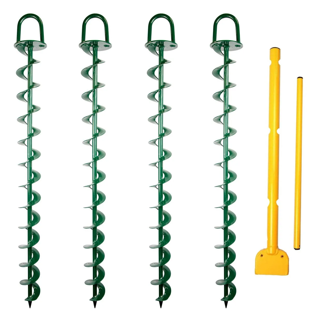 BIGBEN Heavy Duty Hurricane Ground Anchor & Driver - 4 Pack