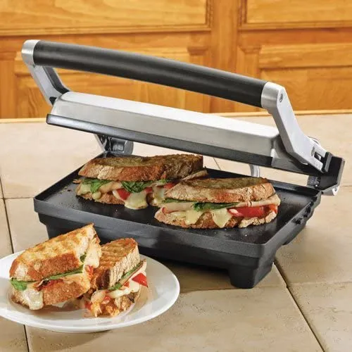 Breville Duo 1500-Watt Nonstick Panini Press, Silver