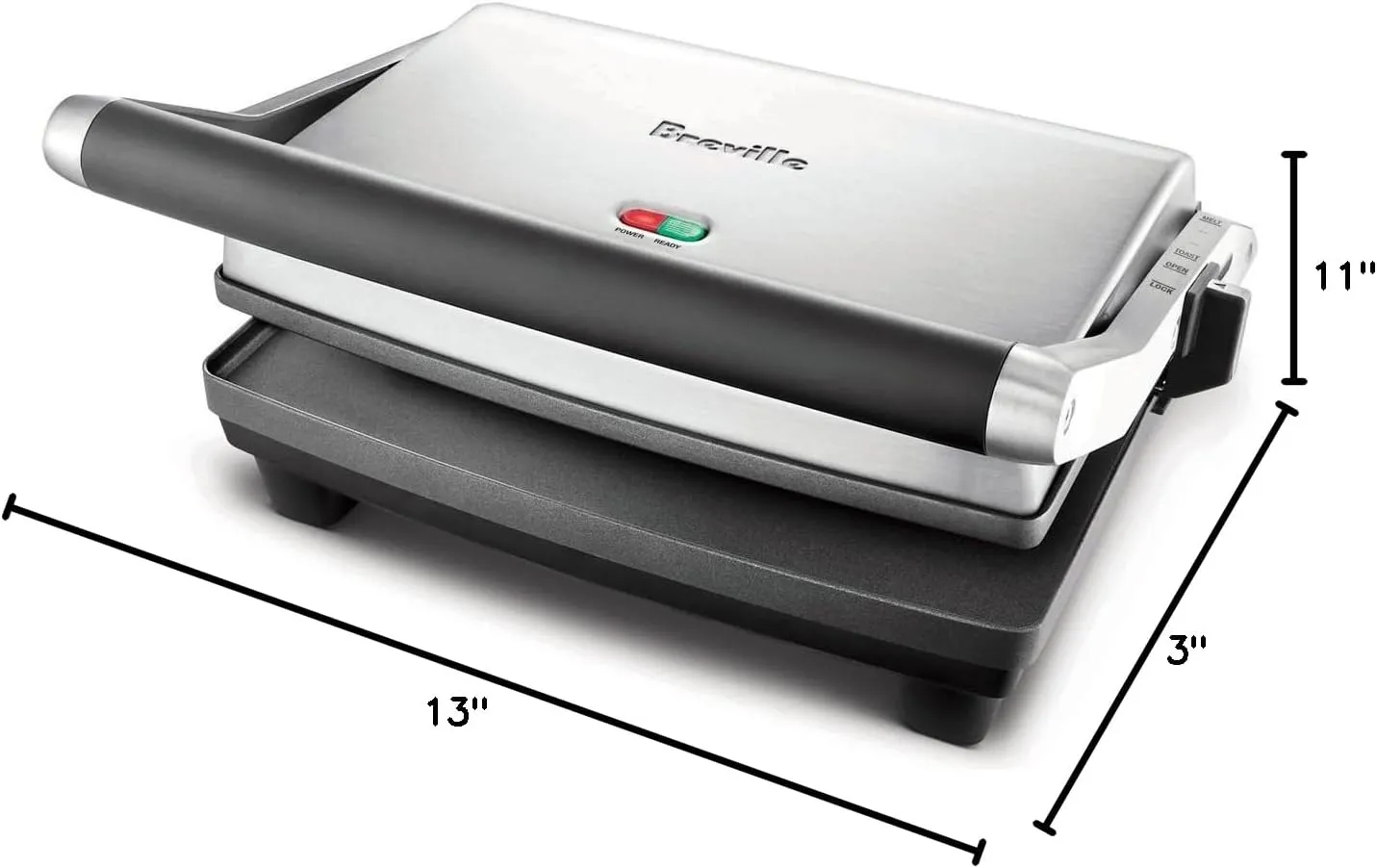 Breville Duo 1500-Watt Nonstick Panini Press, Silver