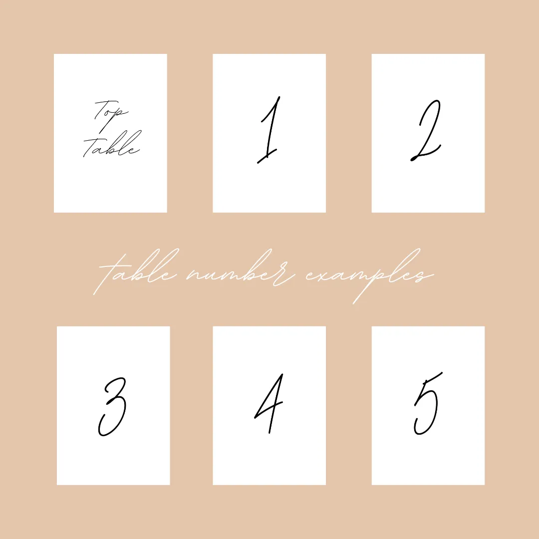 Dreamy Table Numbers