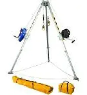 FallTech - 8' Aluminum Tripod Kit - Includes 8' Tripod, 7297 Winch, 7281 60' 3-Way Retrieval SRL, 2 7291B Leg Brackets, and Storage Bag