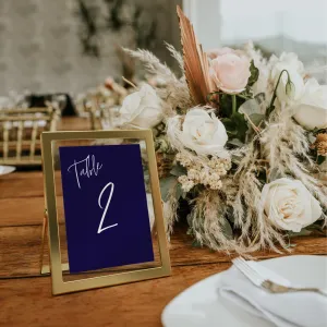 Frosty Navy Blue Table Numbers