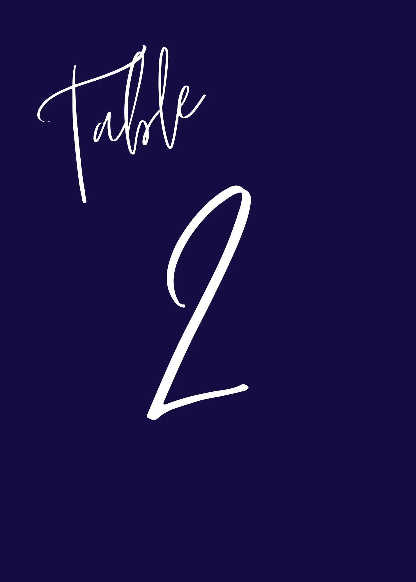 Frosty Navy Blue Table Numbers
