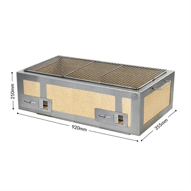Kasai XL Konro Hibachi Grill with Stainless Steel Frame For 8 - 10 People - HW417