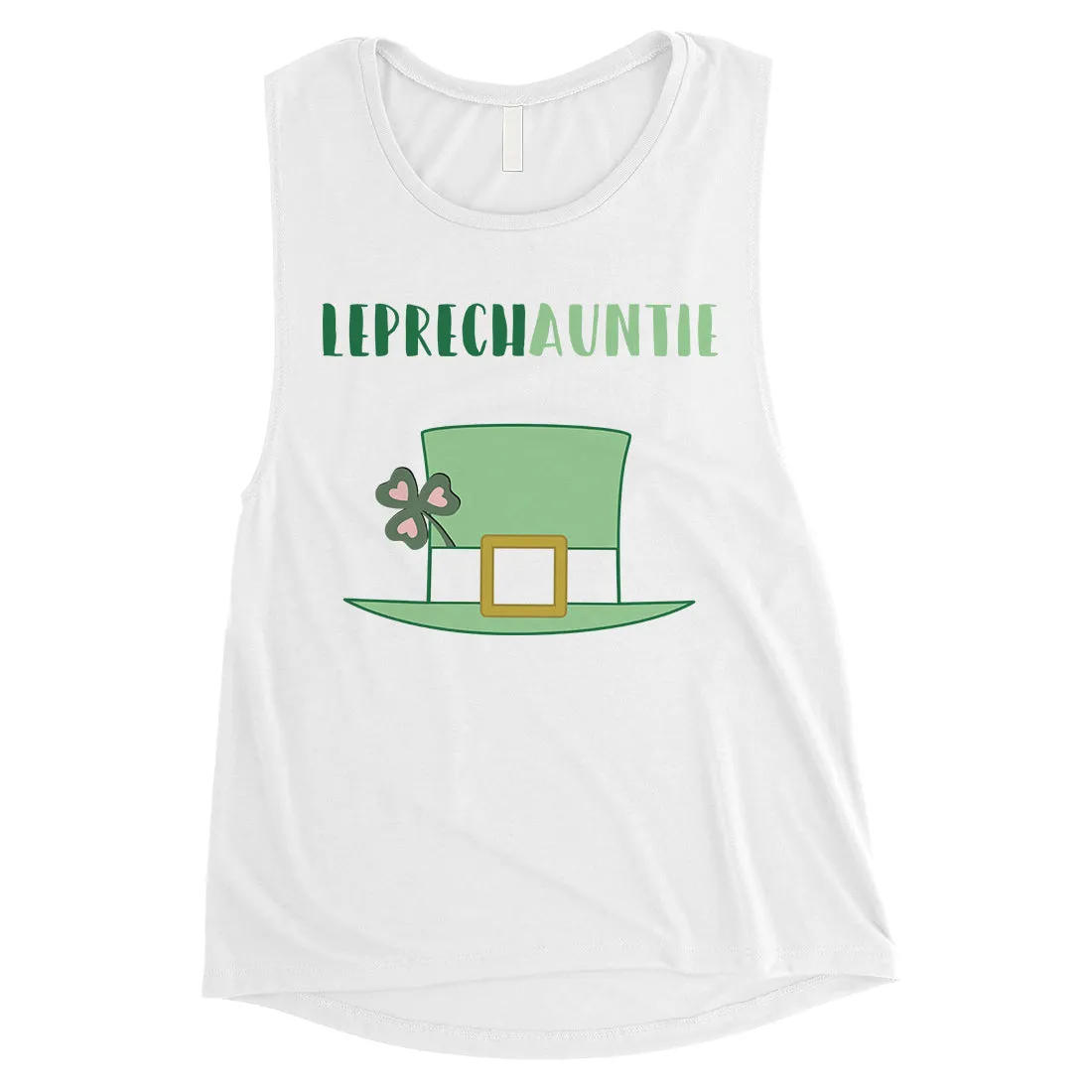 Leprechauntie Aunt Gift Womens Cute Muscle Tank Top St Paddy's Day