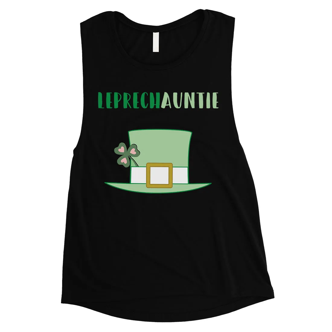Leprechauntie Aunt Gift Womens Cute Muscle Tank Top St Paddy's Day