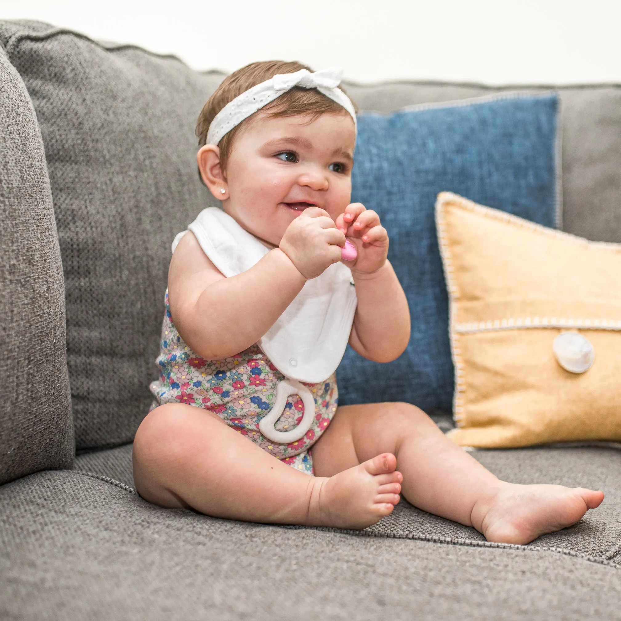 Muslin Stay-dry Teether Bibs (3pk)-Organic Cotton-0/12mo