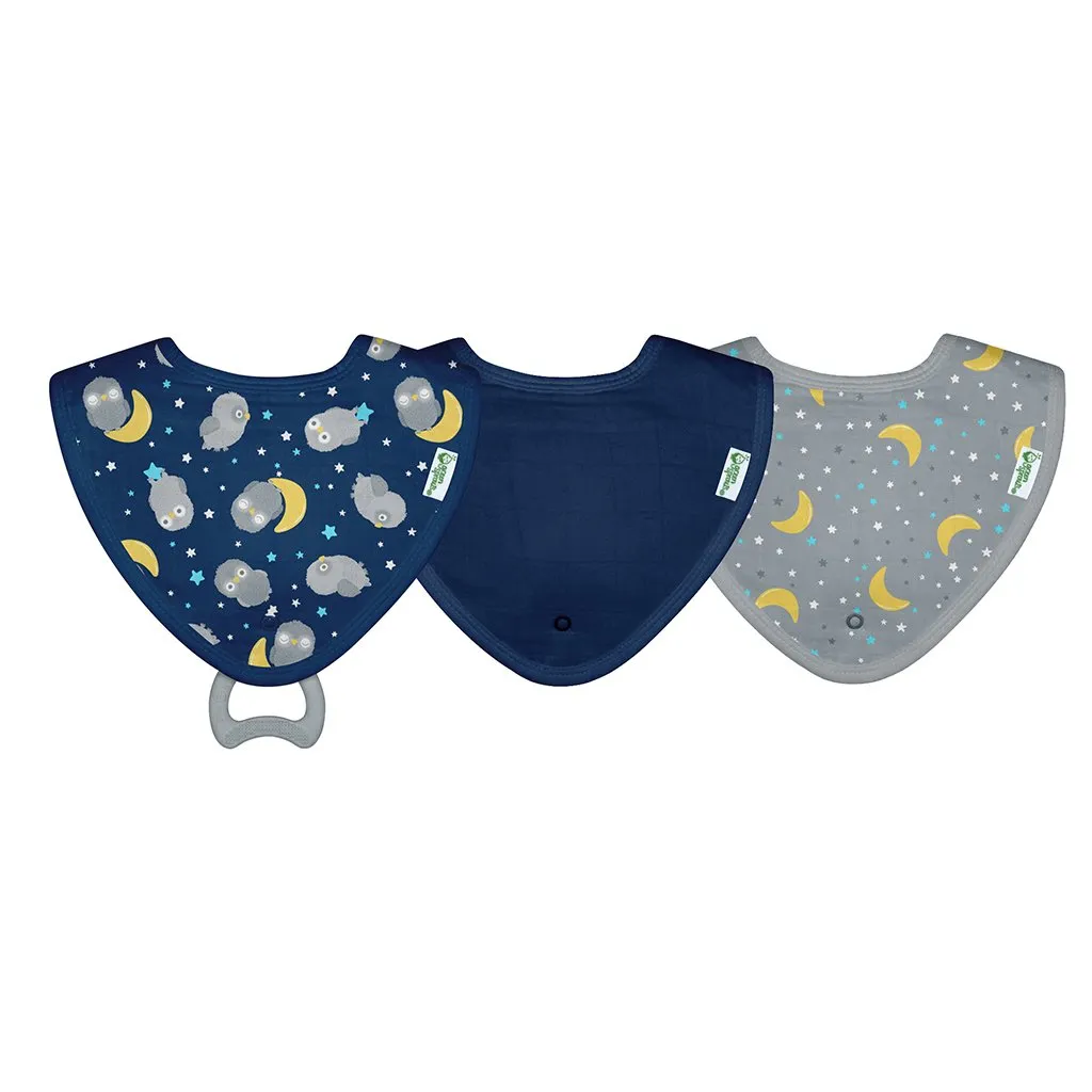 Muslin Stay-dry Teether Bibs (3pk)-Organic Cotton-0/12mo