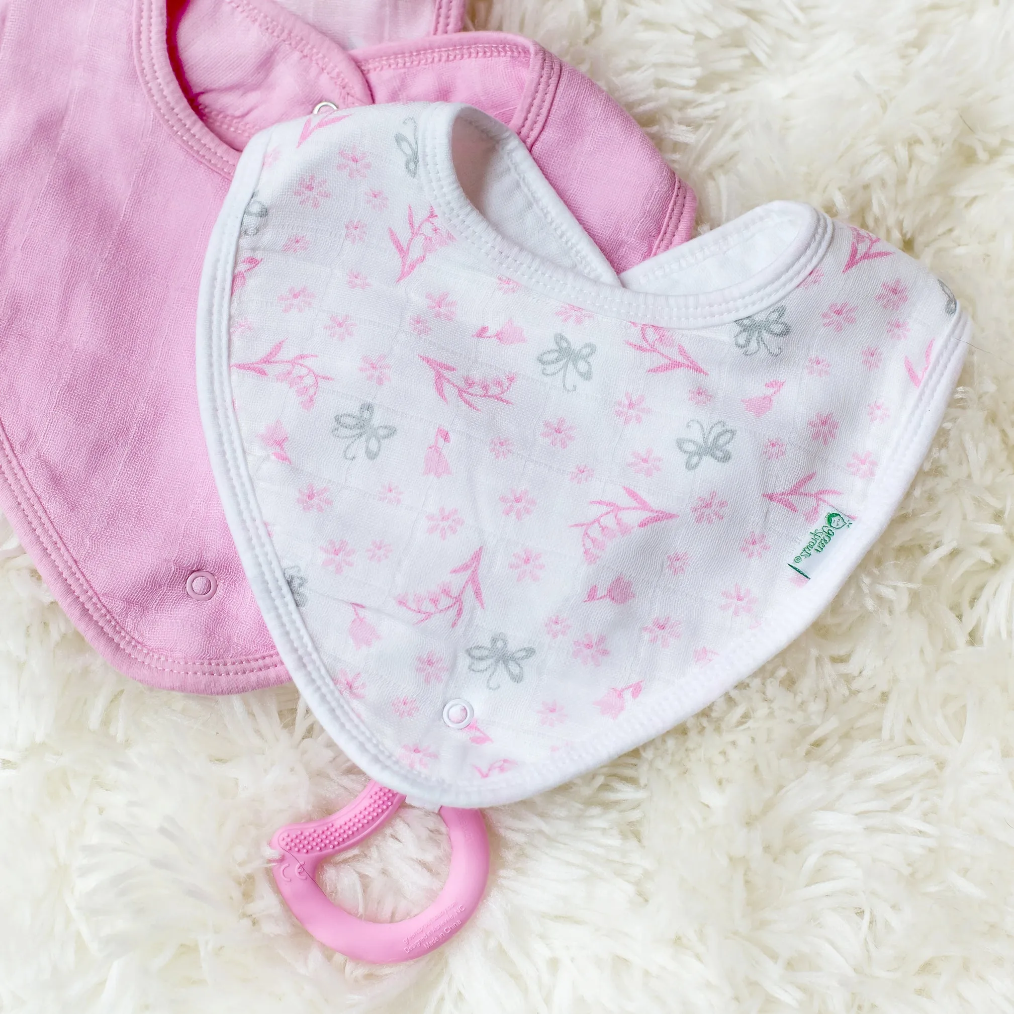 Muslin Stay-dry Teether Bibs (3pk)-Organic Cotton-0/12mo