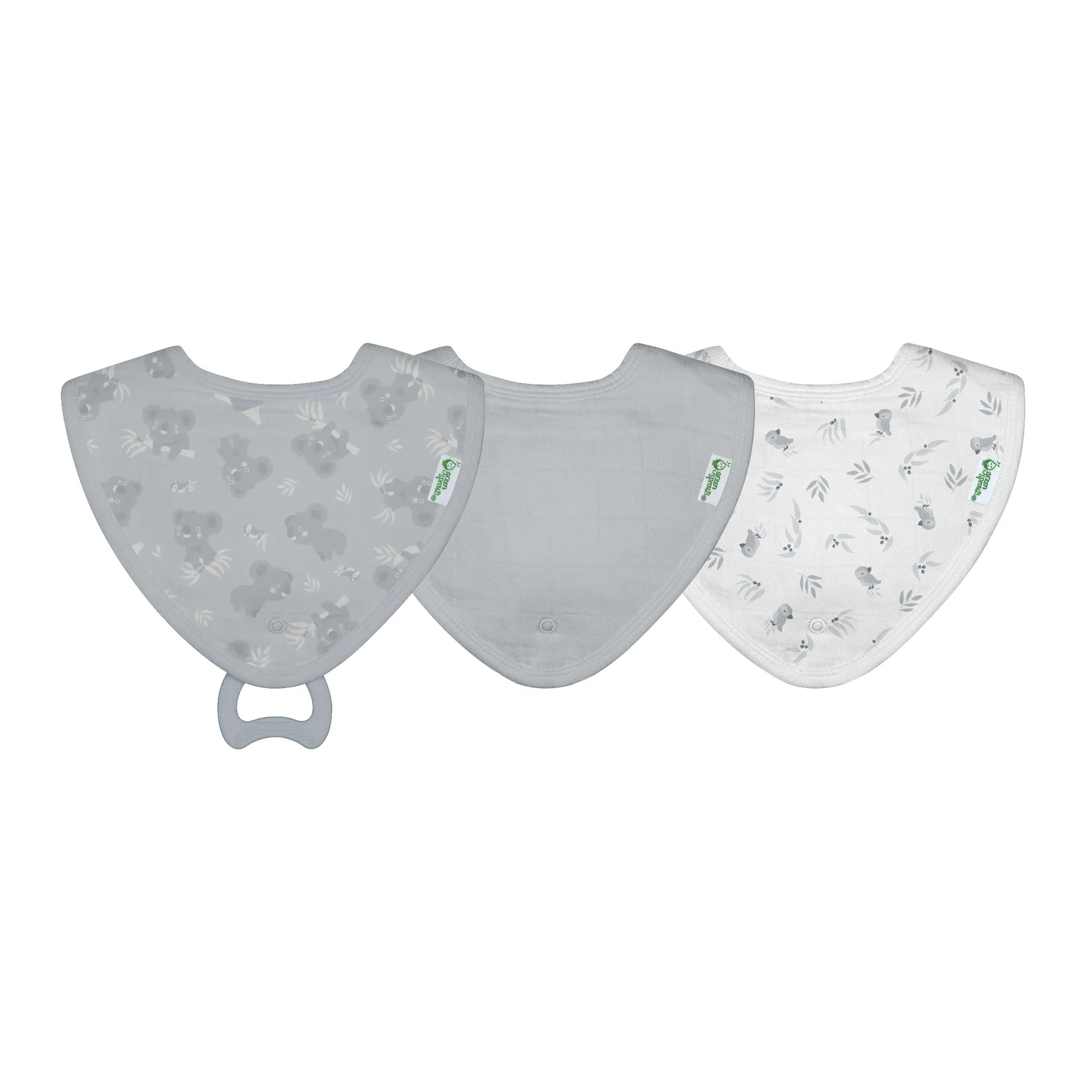 Muslin Stay-dry Teether Bibs (3pk)-Organic Cotton-0/12mo