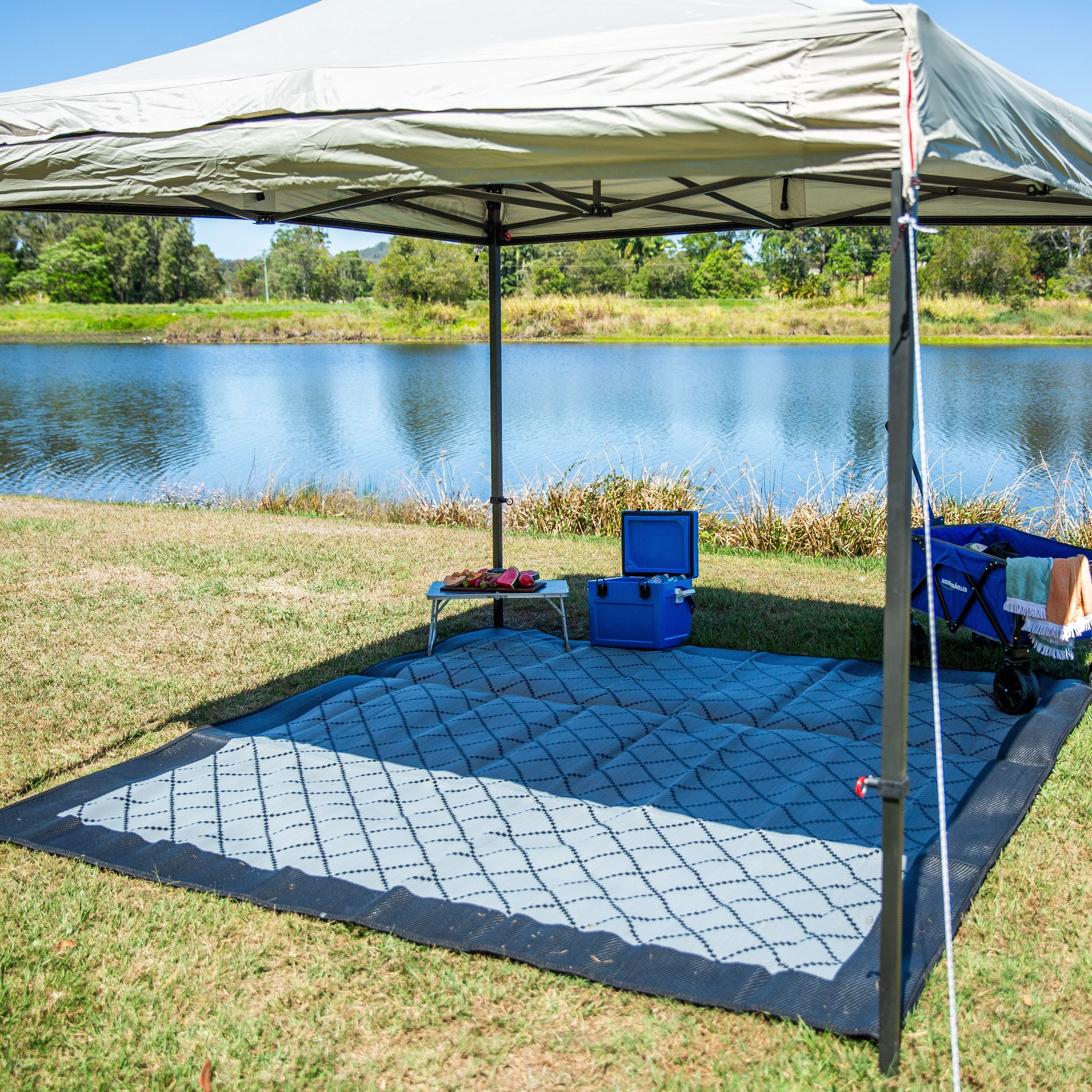 Outdoor Mat - Gazebo Grey/Black