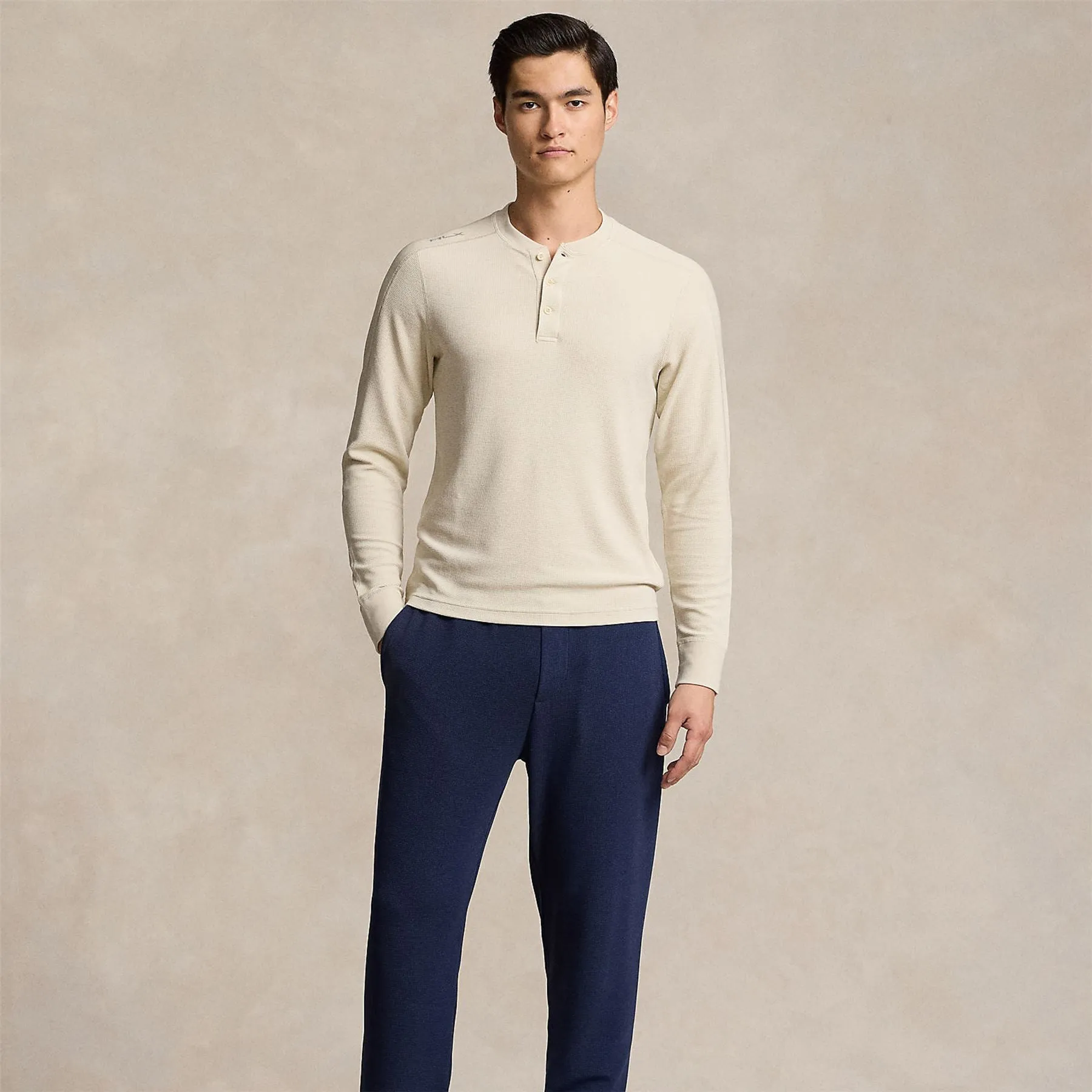 RLX Tech Waffle Henley Pullover Basic Sand - AW24