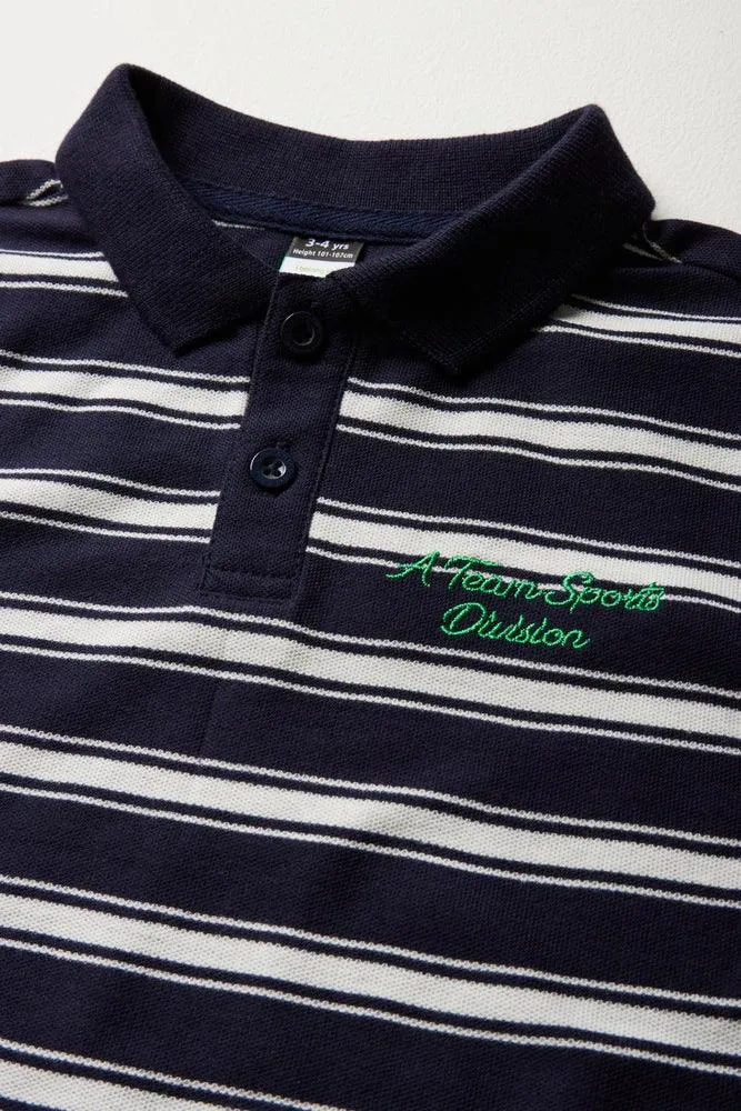 Stripe Short Sleeve Golfer Multi
