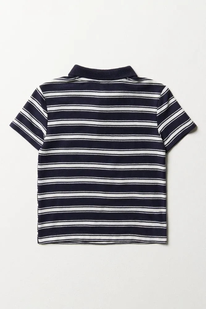 Stripe Short Sleeve Golfer Multi