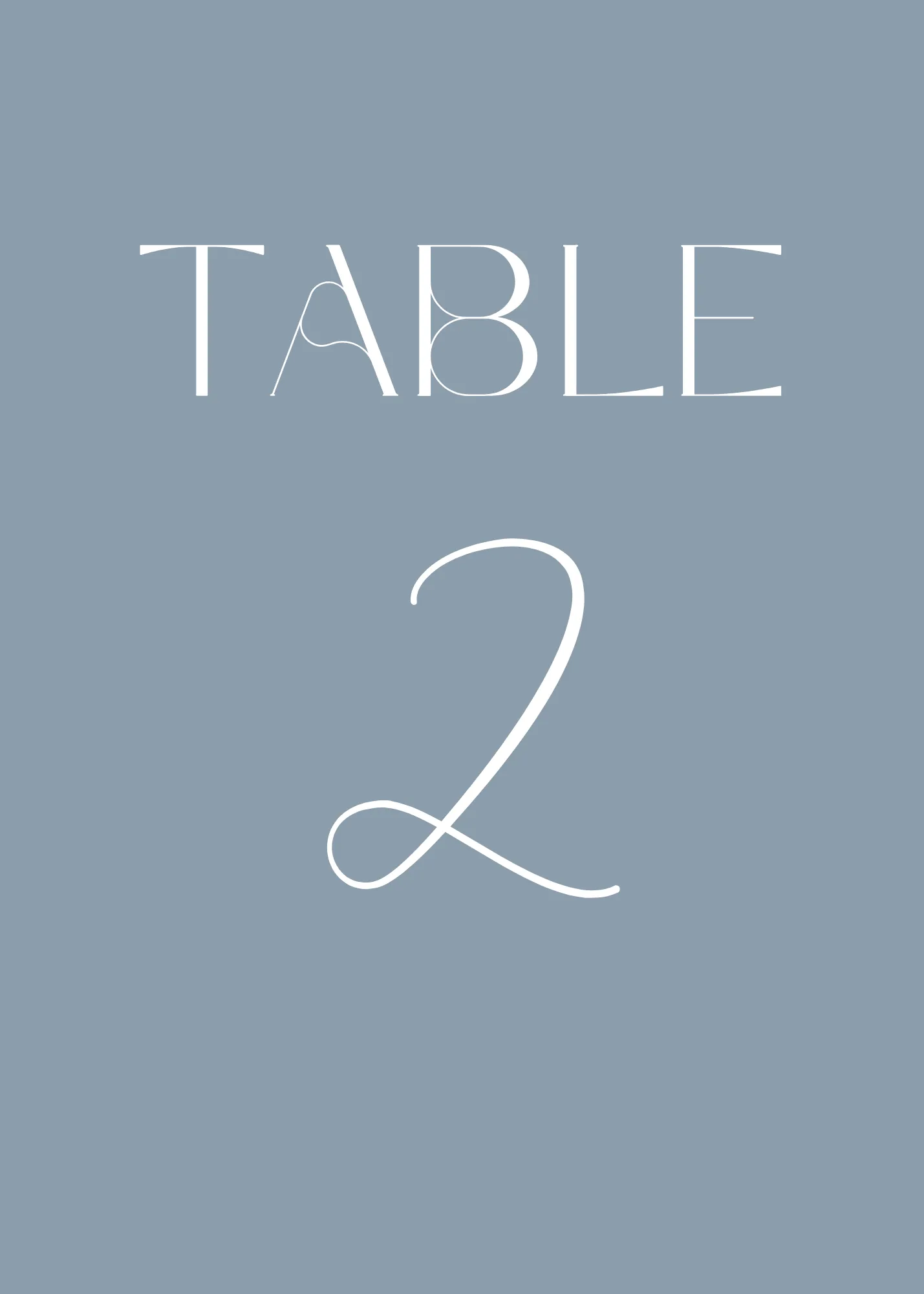 Winter Dusty Blue Table Numbers