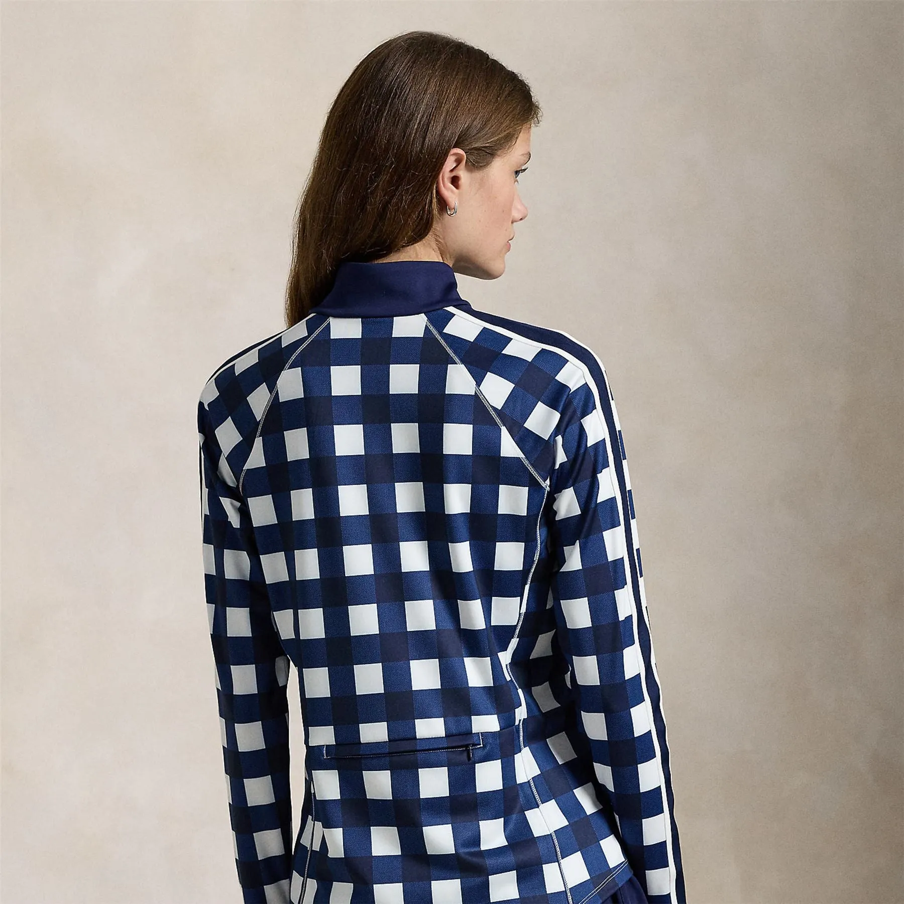 Womens RLX Power Stretch Half Zip Exploded Plaid - AW24