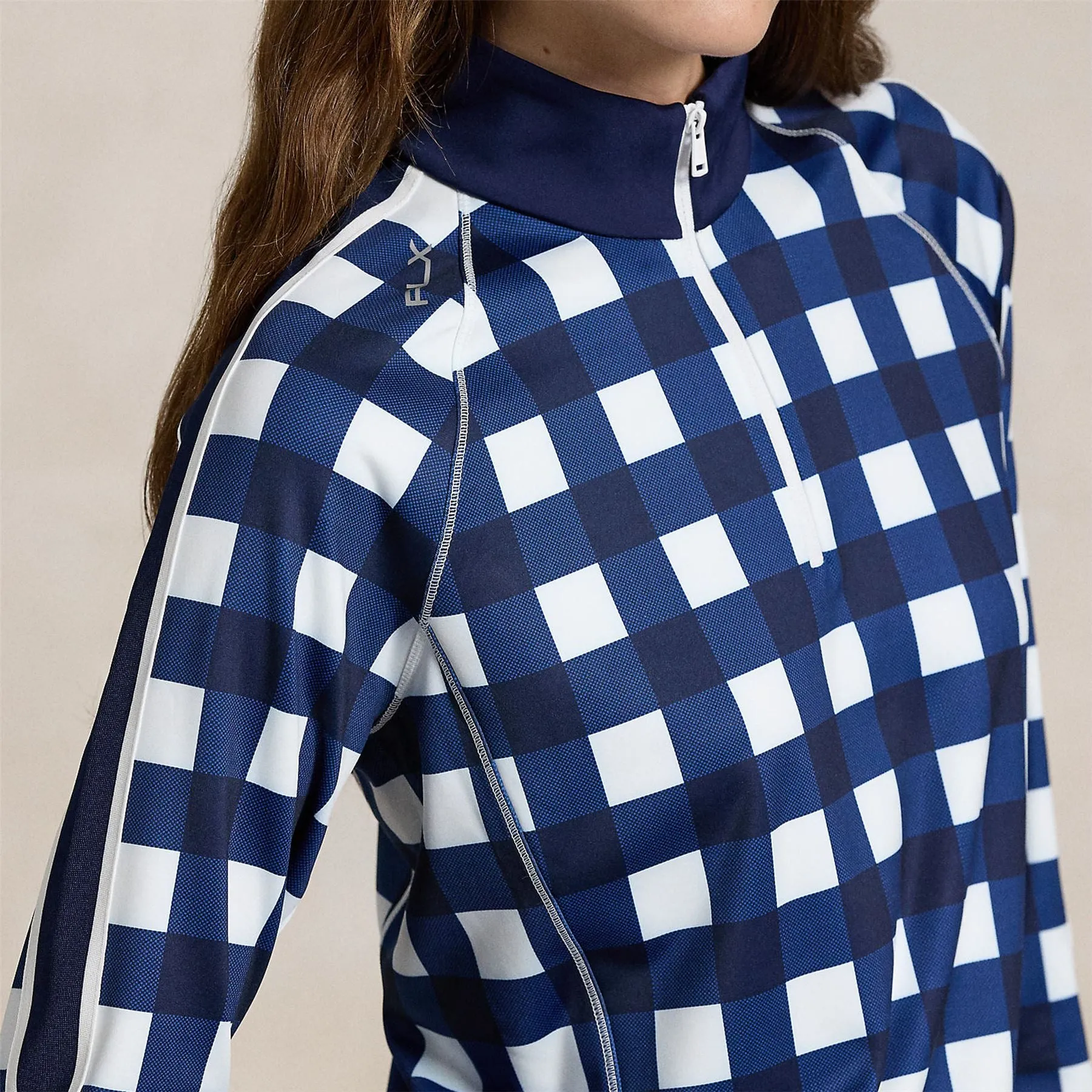Womens RLX Power Stretch Half Zip Exploded Plaid - AW24